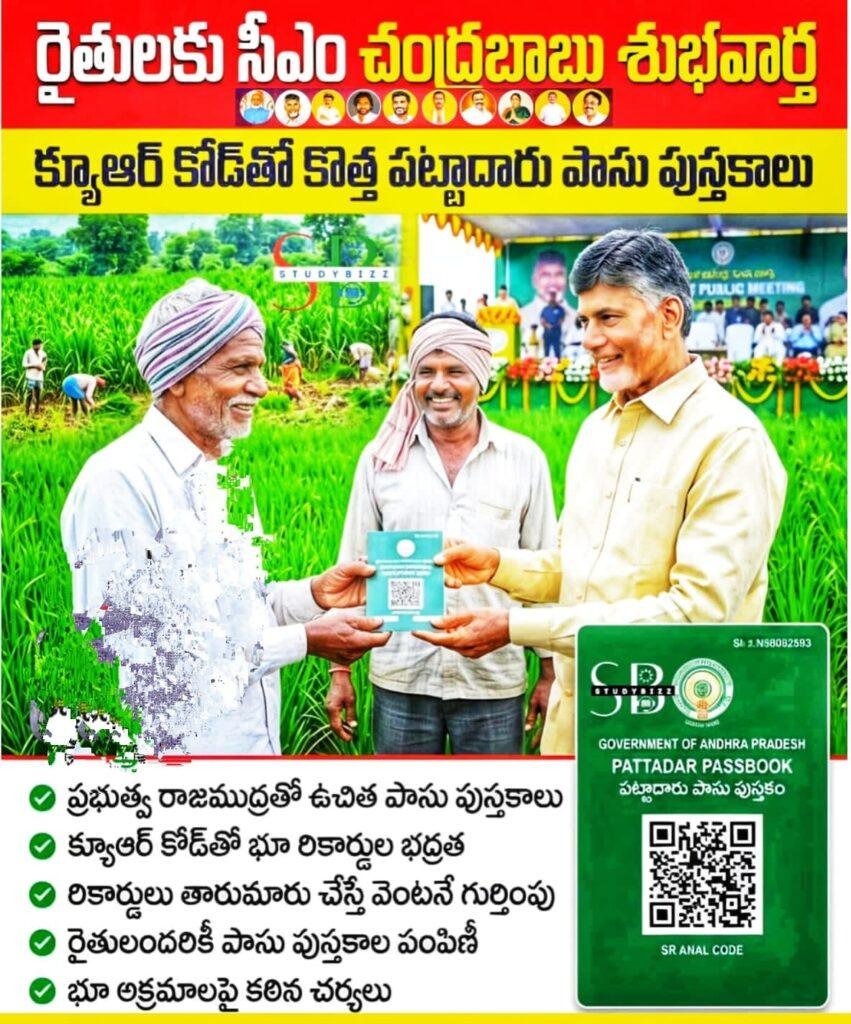 రైతులకు సీఎం చంద్రబాబు శుభవార్త: క్యూఆర్ కోడ్‌తో కొత్త పట్టాదారు పాస్ పుస్తకాలు