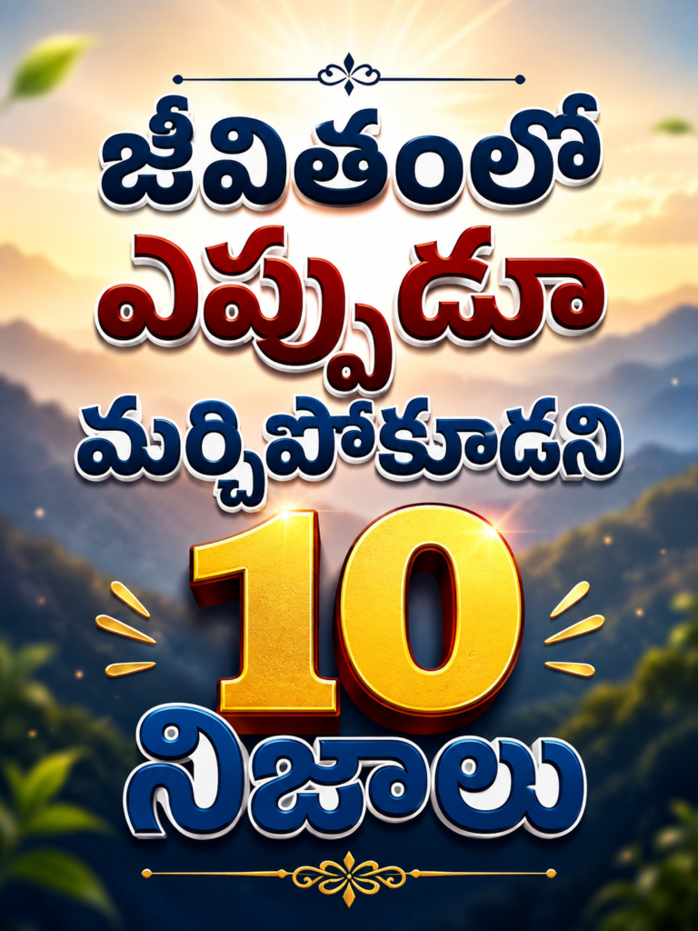 జీవితంలో ఎప్పుడూ మర్చిపోకూడని 10 నిజాలు