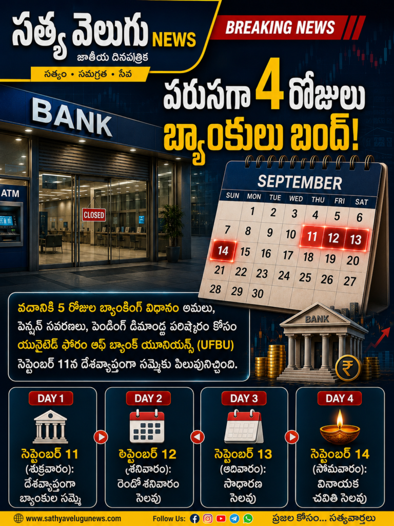 సెప్టెంబర్‌లో వరుసగా 4 రోజులు బ్యాంకింగ్ సేవలకు అంతరాయం.. ఖాతాదారులకు కీలక అలర్ట్!