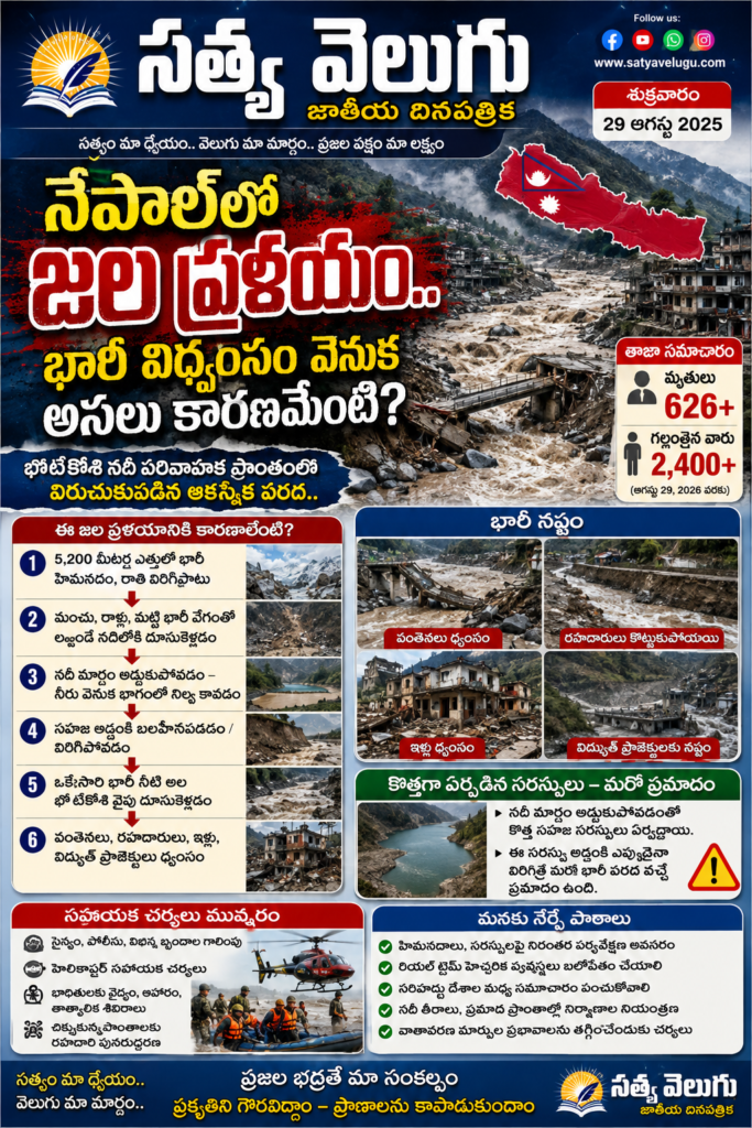 నేపాల్‌లో జల ప్రళయం.. భారీ విధ్వంసం వెనుక అసలు కారణమేంటి?
