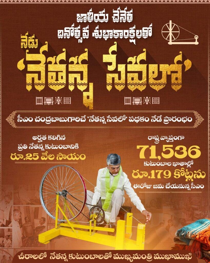చేనేత రంగానికి మరింత ఊతం: రూ.179 కోట్లతో ‘నేతన్న సేవలో’ పథకం ప్రారంభం