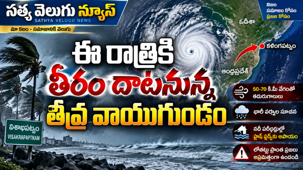 ఈ రాత్రికి తీరం దాటనున్న తీవ్ర వాయుగుండం