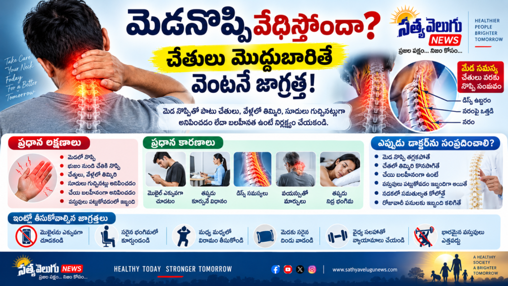 మెడనొప్పి వేధిస్తోందా? చేతులు మొద్దుబారితే వెంటనే జాగ్రత్త!